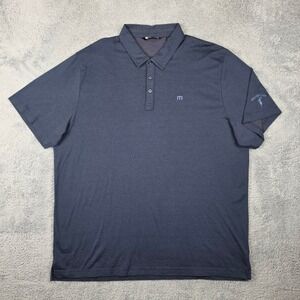Travis Mathew Polo Shirt Mens 3XL Navy Blue Spanish Bay Golf Pima Cotton Blend